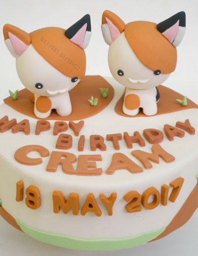 3D cute cat fondant pound cake